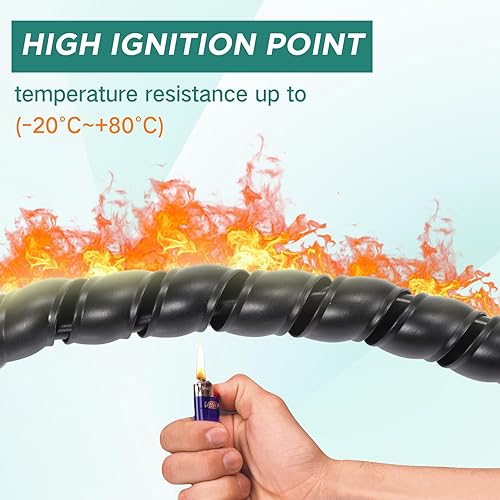 Miniatura 3 de Protector de cable de 0.394 pulgadas para perros y gatos en espiral, 5 unidades por paquete para proteger a tus mascotas de masticar a través de