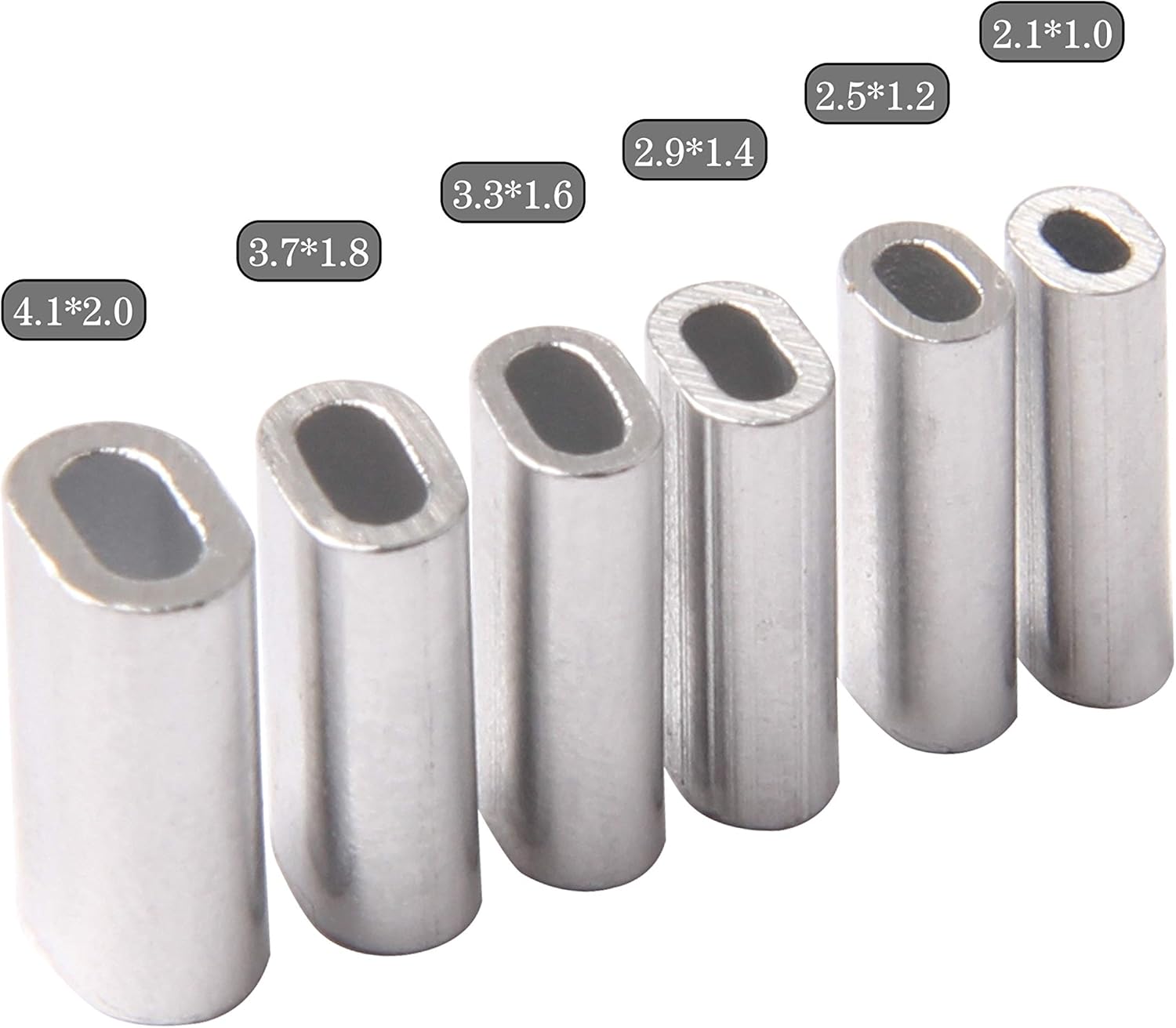 Aluminum Single Barrel Crimp Sleeves 100Pcs-500Pcs Fishing Line Tube Connectors for Leader Rigging Inside Diameter 1.0mm-2.0mm : Sports & Outdoors