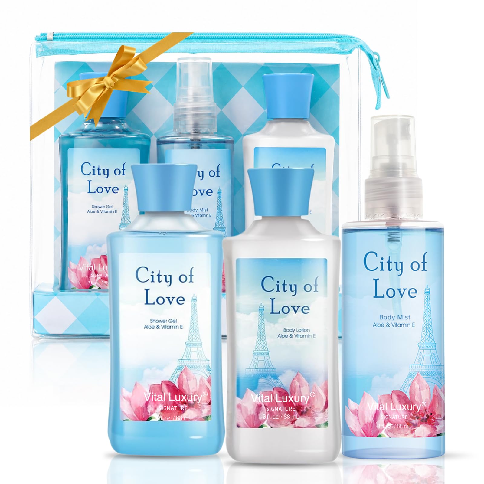 Amazon.com : Bath and Body Gift Set for Women, City of Love 3PCS