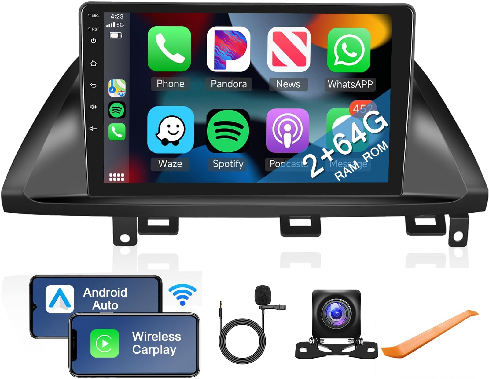 VECHTEL 8+128G Android 13 Car Radio For Honda Odyssey 2005-2010 - 10.1" QLED Touchscreen With Wireless CarPlay, Android Auto, 4G/WiFi & GPS