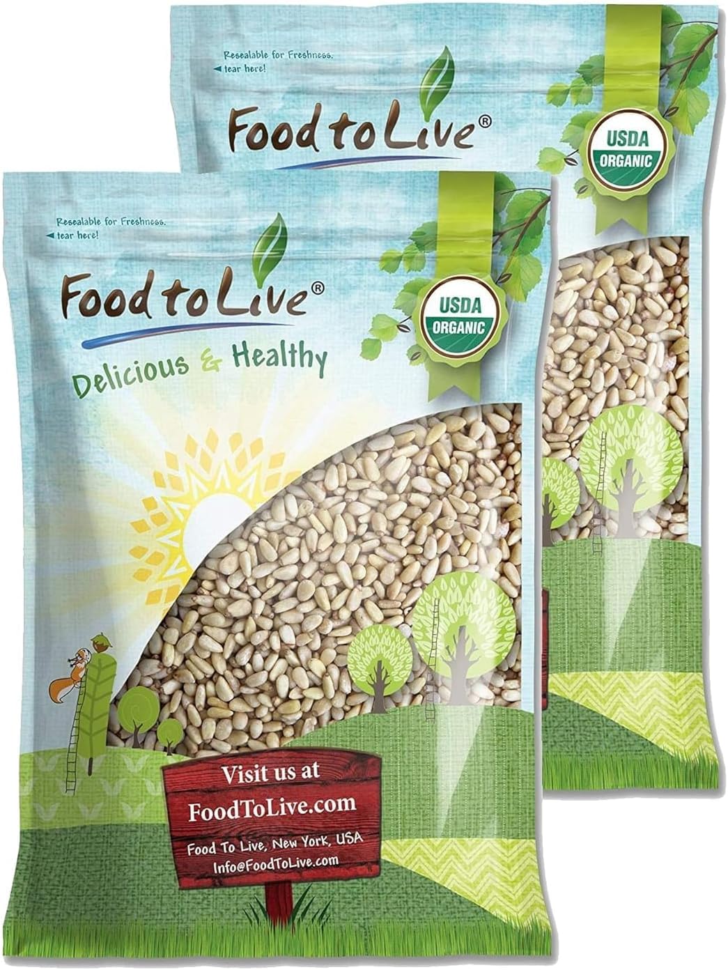 Organic Pine Nuts, 18 Pounds – Non-GMO, Whole Raw Pignolias, Unsalted, No Shell, Vegan, Kosher, Bulk Snack. Rich in Vitamin E, Protein. Great for Pesto, Salads, Homemade Desserts