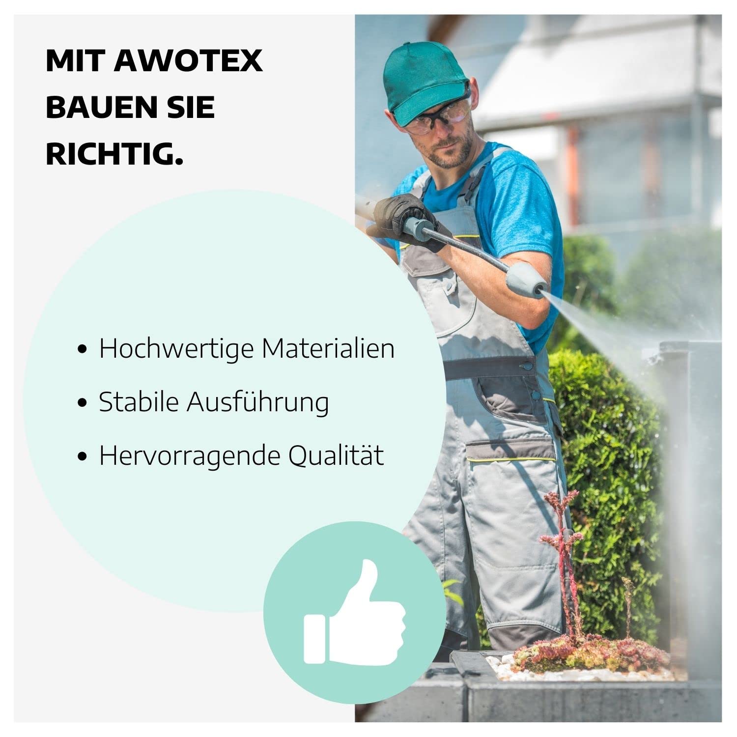 Drucksprühgerät 5 L I Drucksprüher für Schalöl, Pflanzen-Schutzmittel & Restfaserbindemittel I Pump-Sprühflasche mit 40 cm Spritzrohr I Drucksprüher säurebeständig