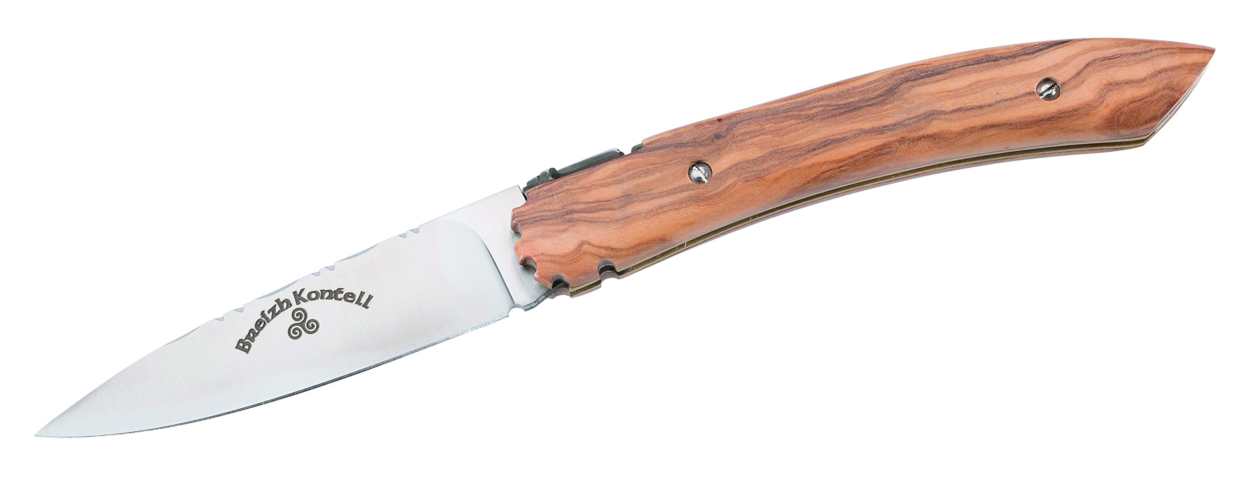 pocket knife Breizh Kontell olive wood/stainless steel silver/brown
