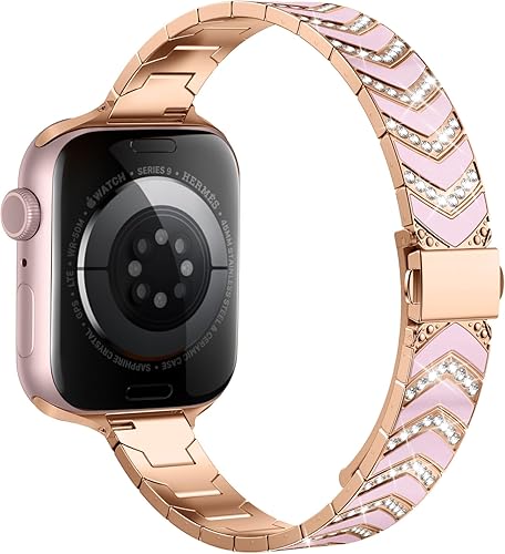 Correas de metal compatibles con Apple Watch Band 1.496 in 1.575 in 1.614 in 1.654 in 1.732 in 1.772 in, correa delgada de repuesto para Apple Watch
