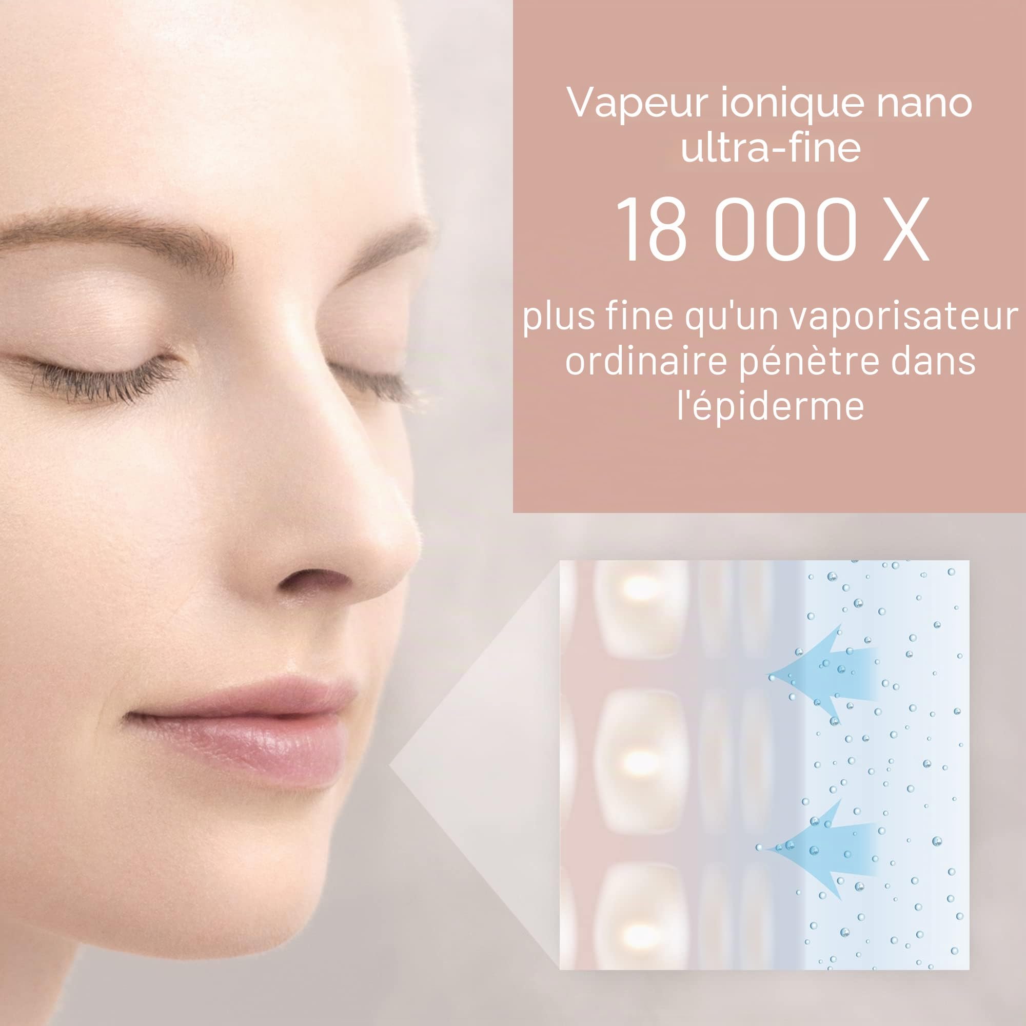 Panasonic EH-XS01 Cuiseur vapeur facial avec technologie ionique Nanoe pour un visage professionnel à domicile qui ouvre les pores pour hydrater et rajeunir votre peau en profondeur (blanc)