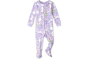Cute and Convenient: Baby Girls' Easter Zip-Front Footed Pajamas