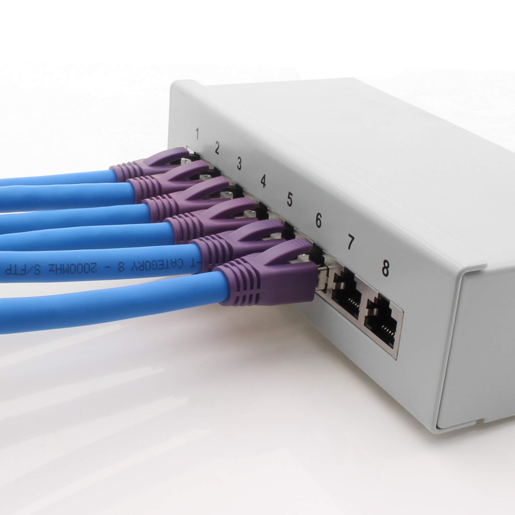0,5 m Cat8 Gigabit kabel sieciowy 40 Gb s S FTP LSZH Cat 8 kabel do transmisji danych Rj45 niebieski - 10 sztuk 0,5 m