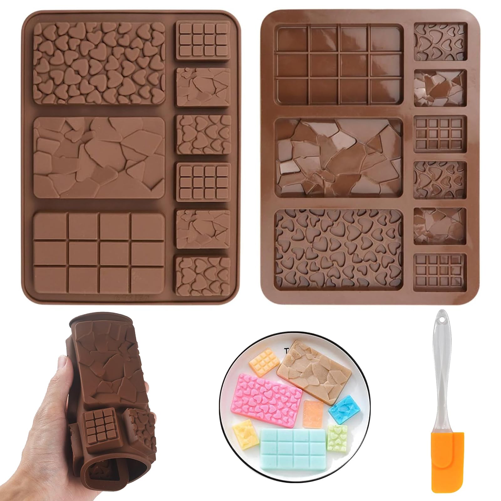 YXHZVON Moule à Chocolat de Noël 4 Pièces Moule Tablette Chocolat de 12