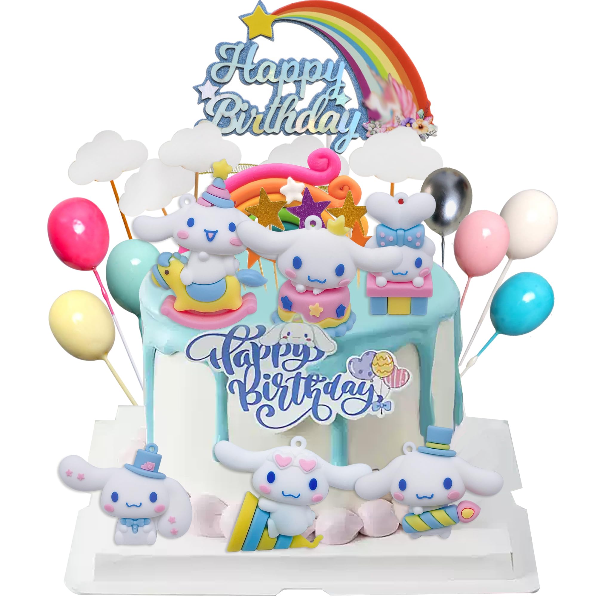 30Pcs Cute Cake Topper, Birthday Cake Decorations Figures Set for Theme Birthday Party Decorations