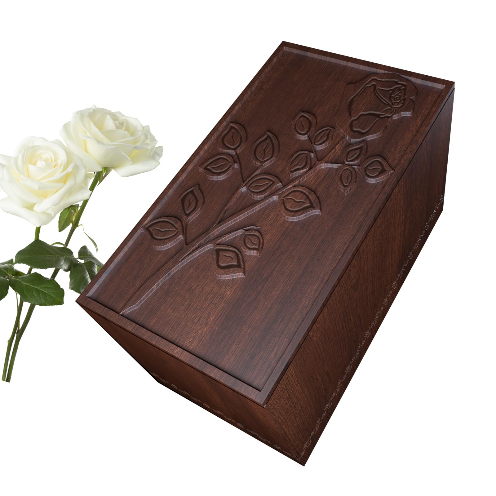 Vocpy Funeral Memorial Urns for Ashes, Urns for Human Ashes Adult Male or Female, Wooden Rosettes Decorating urns for Men Women Child for Adults Up to 250 IBS