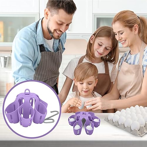 Miniatura 7 de Accesorio de silicona para hervir huevos, cocina 6 huevos a la vez, apto para lavavajillas, soporte para huevos duros, hace huevos duros o blandos,