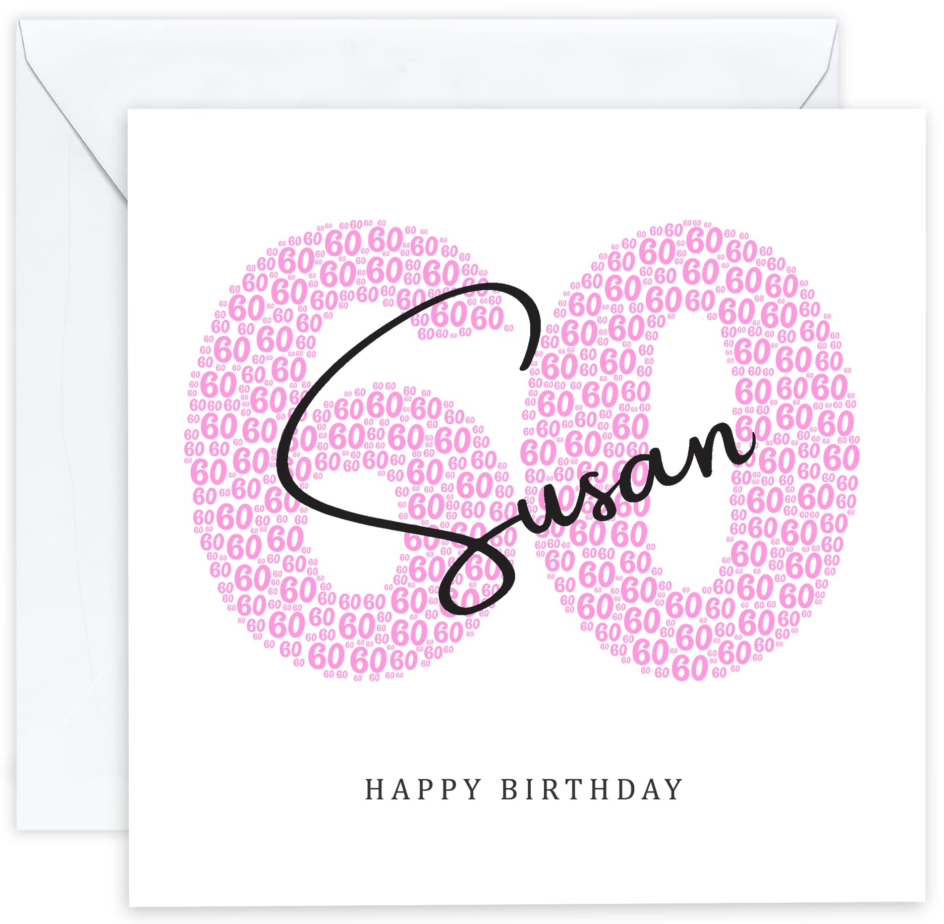 Personalised 60th Birthday Card - Sixtieth Birthday Card for 60 Year Old Women Mum Mother Gran Nan Grandmother Sister Wife Woman Nanny Friend Her (Age 60) — image 1