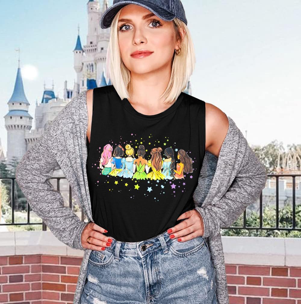 Magical Tank Tops Women: Magic Princess Shirt Cute Magic Kingdom Tshirt Family Vacation Trip Sleeveless Tanks Tops - Image 5