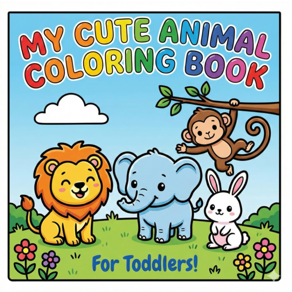 MY CUTE ANIMAL: Coloring Book For Toddlers!