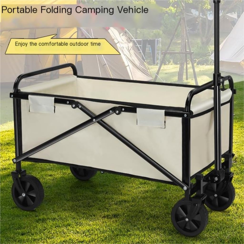 Plegable vagón portátil， Carro de Playa, Carrito for Acampar al Aire Libre, Remolque de Camping Plegable, Carrito de Picnic(K)