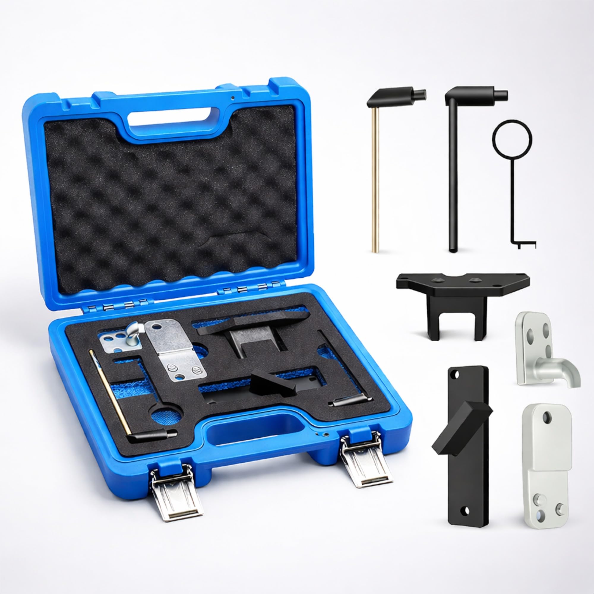 topolenashop Kit Strumenti Messa in Fase Motore Benzina 1.0 e 1.2 – Attrezzi Bloccaggio Albero a Camme e Motore – Compatibile Citroën Peugeot Opel – Valigetta Rigida FS-15414