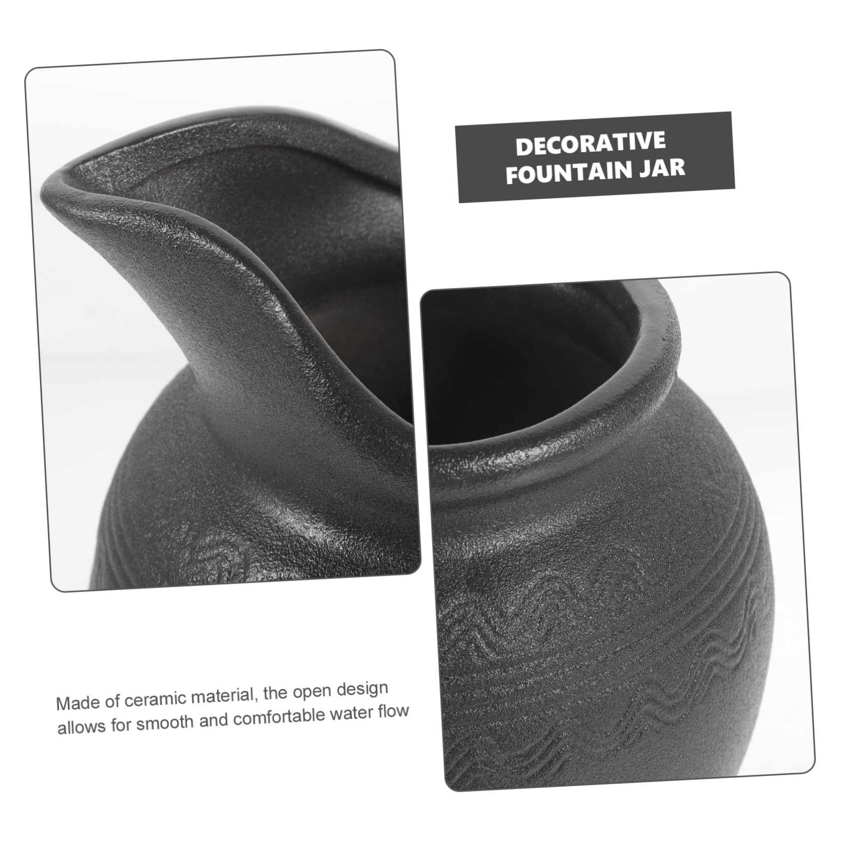 Vaso Fontana in Ceramica a Cascata Decorativa per Interni ed Esterni, Arredamento la Casa e Giardino, Design Compatto Circolazione D’acqua per Balconi e Cortili, Risparmio