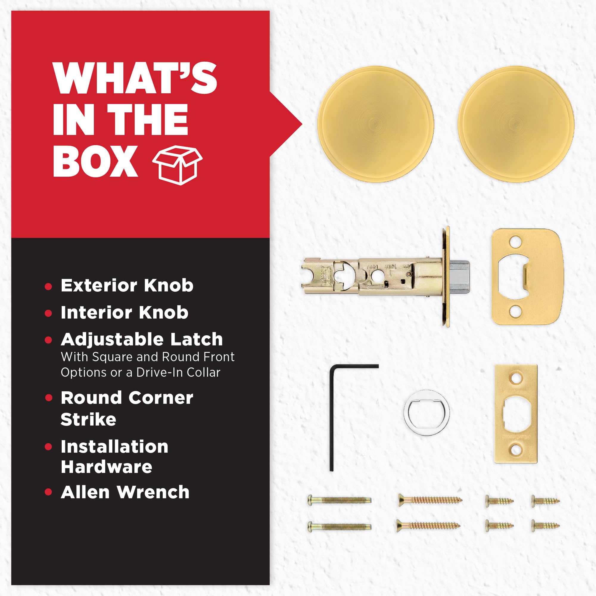 Kwikset Pismo Satin Brass Door Knob - Non-Locking -7