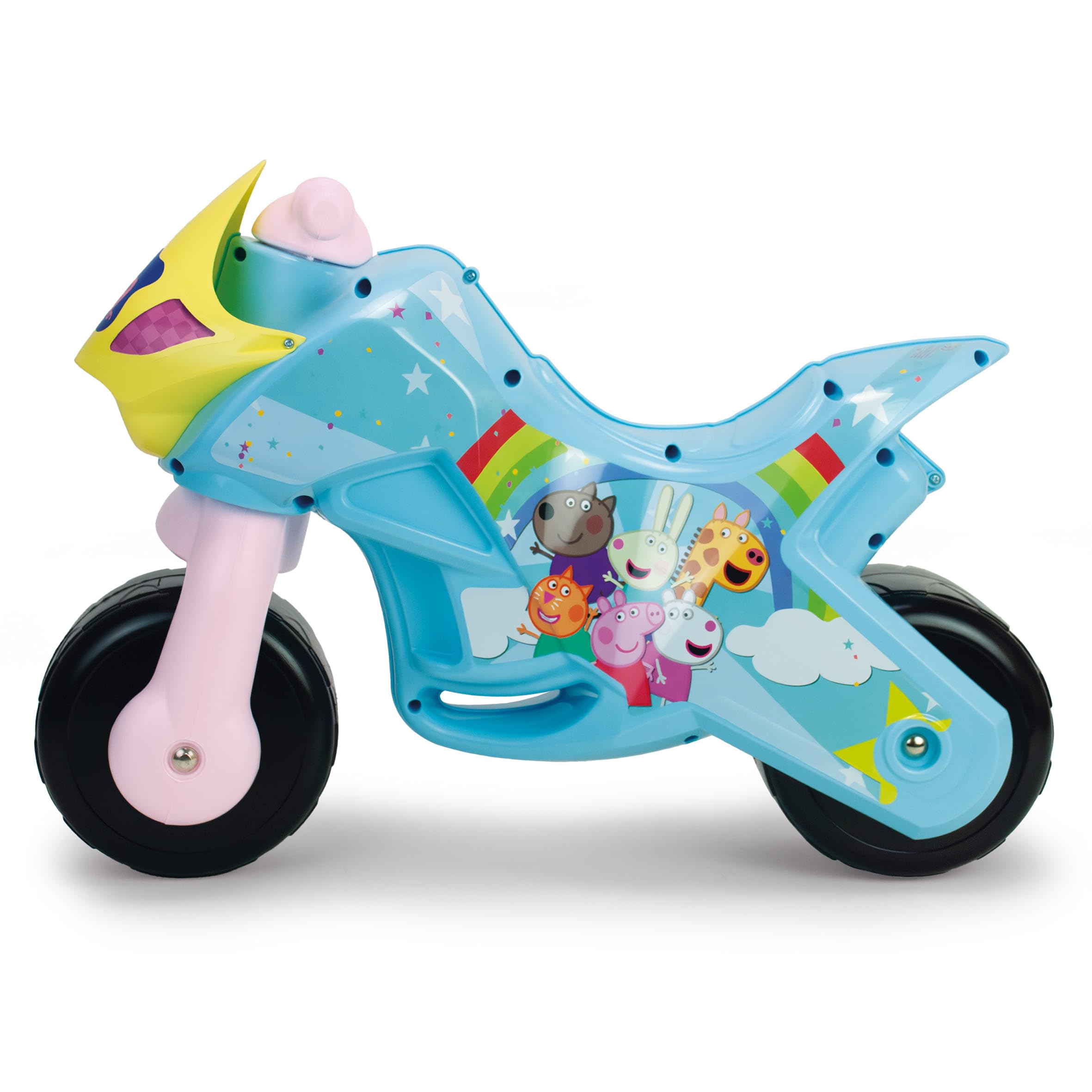 Jeździk dla dzieci 1-3 lata - Motocykl do biegania dla niemowląt Twin Dessert Peppa Pig - Moto Zabawka dla dziewczynek i chłopców - Szerokie koła - Stabilny Lekki Ergonomiczny - INJUSA
