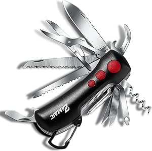 Couteau Multifonctions De Poche - Tournevis, Scie, Ciseaux, Tire-bouchon