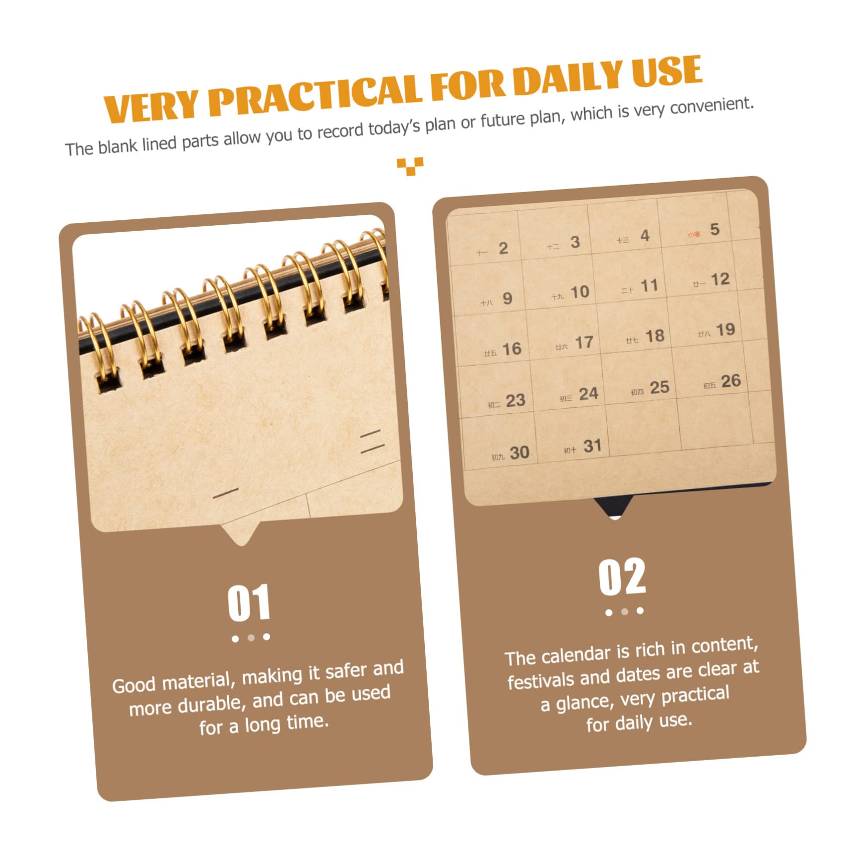 SEWACC 2 Piezas calendario plegable agenda personal organizador oficina planificador calendario 2023 chino calendars mensual de planes de escritorio Papel