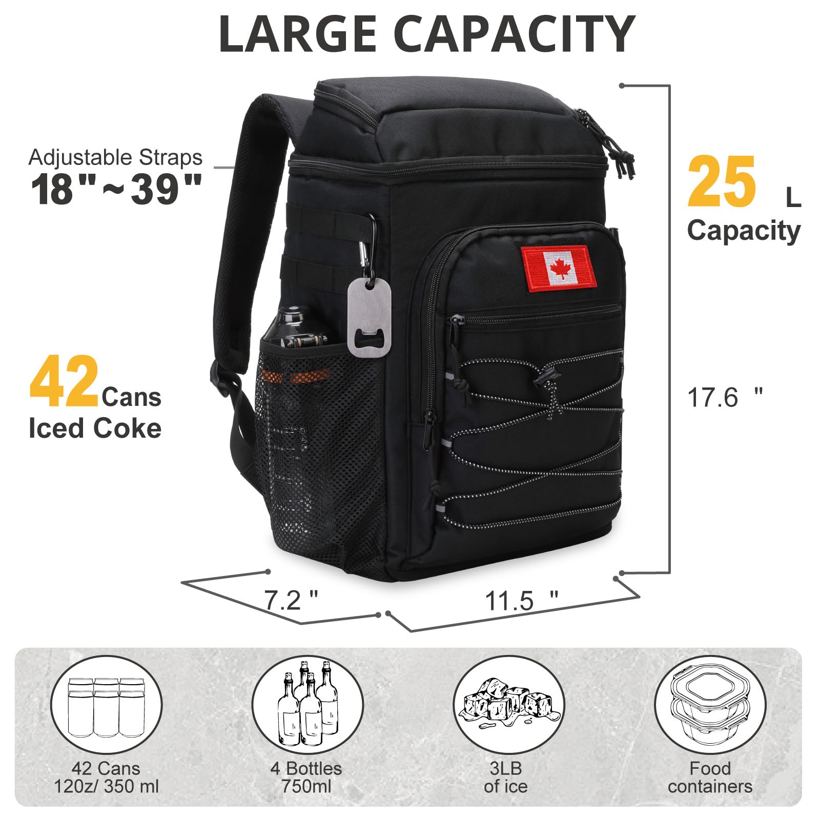 Sac à Dos Tactique Isotherme De 25 L - Anti-fuite