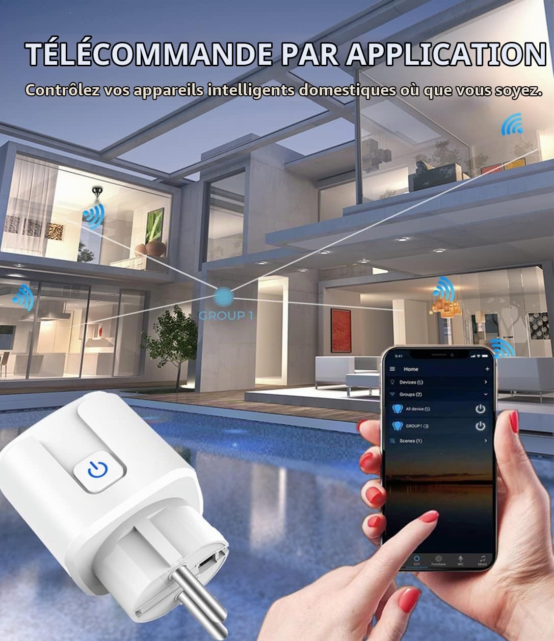 ZigBee Prise Connectée 16A, 3680W Pris Connectée Alexa Avec Télécommande/Contrôle Vocal, Smart Prise Intelligente avec Mesure de Consommation électrique,Smart Plug compatible Alexa/Google Home.4 Pack