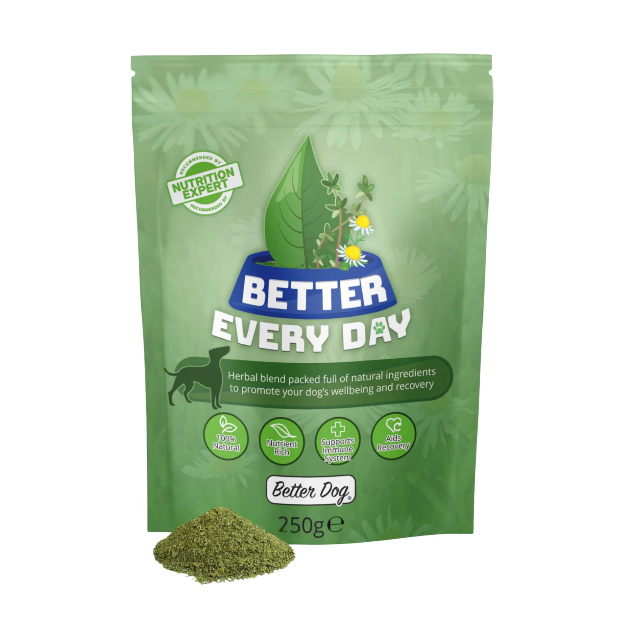 Better Every Day โ Natural Daily Dog Supplement Powder for Immune, Digestion & Energy Support, Herbal Wellness Blend, 250g