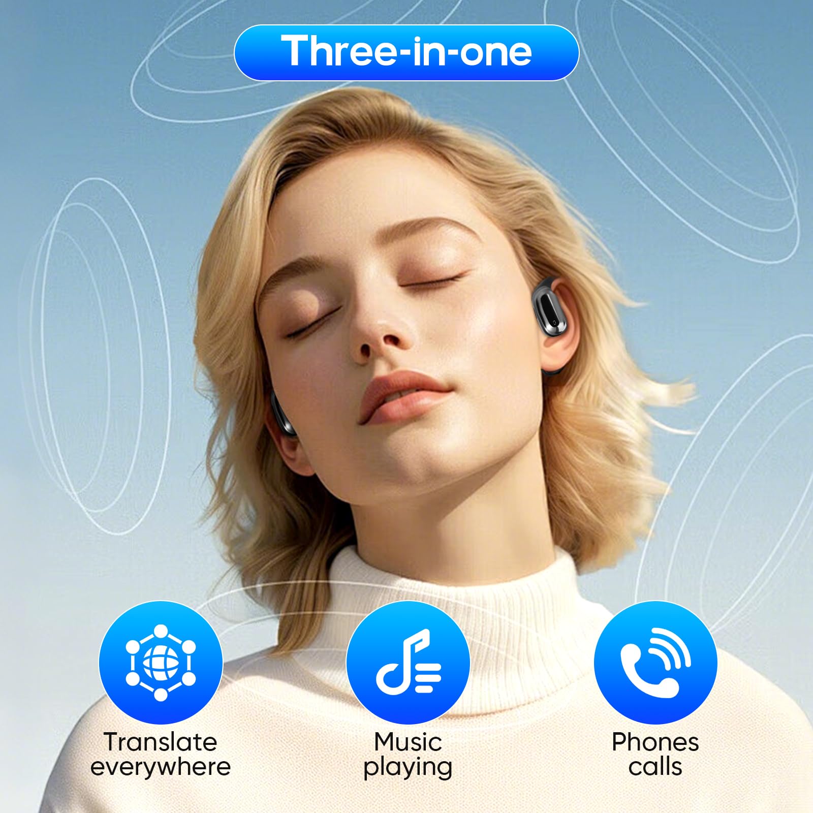 AI Language Translation Earbuds, LCD Touchscreen Real-Time Translator with 144 Languages Accents - Image 2