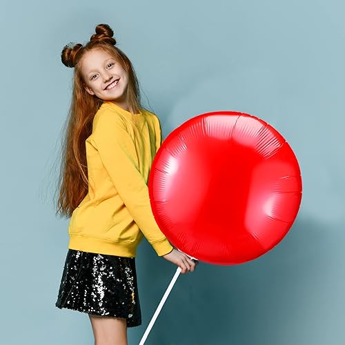 Miniatura 6 de Kathfly Paquete de 5 globos reutilizables en color rojo con clip extraíble y poste para decoración de Halloween