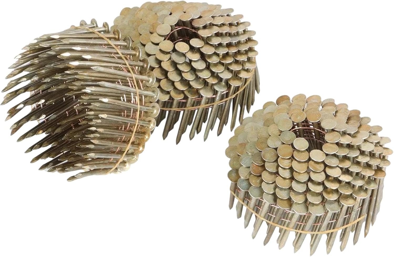 7200Pcs 1-3/4" × 0.12" 15 Degree Coil Roofing Nail 3/8" Head Diameter Galvanized