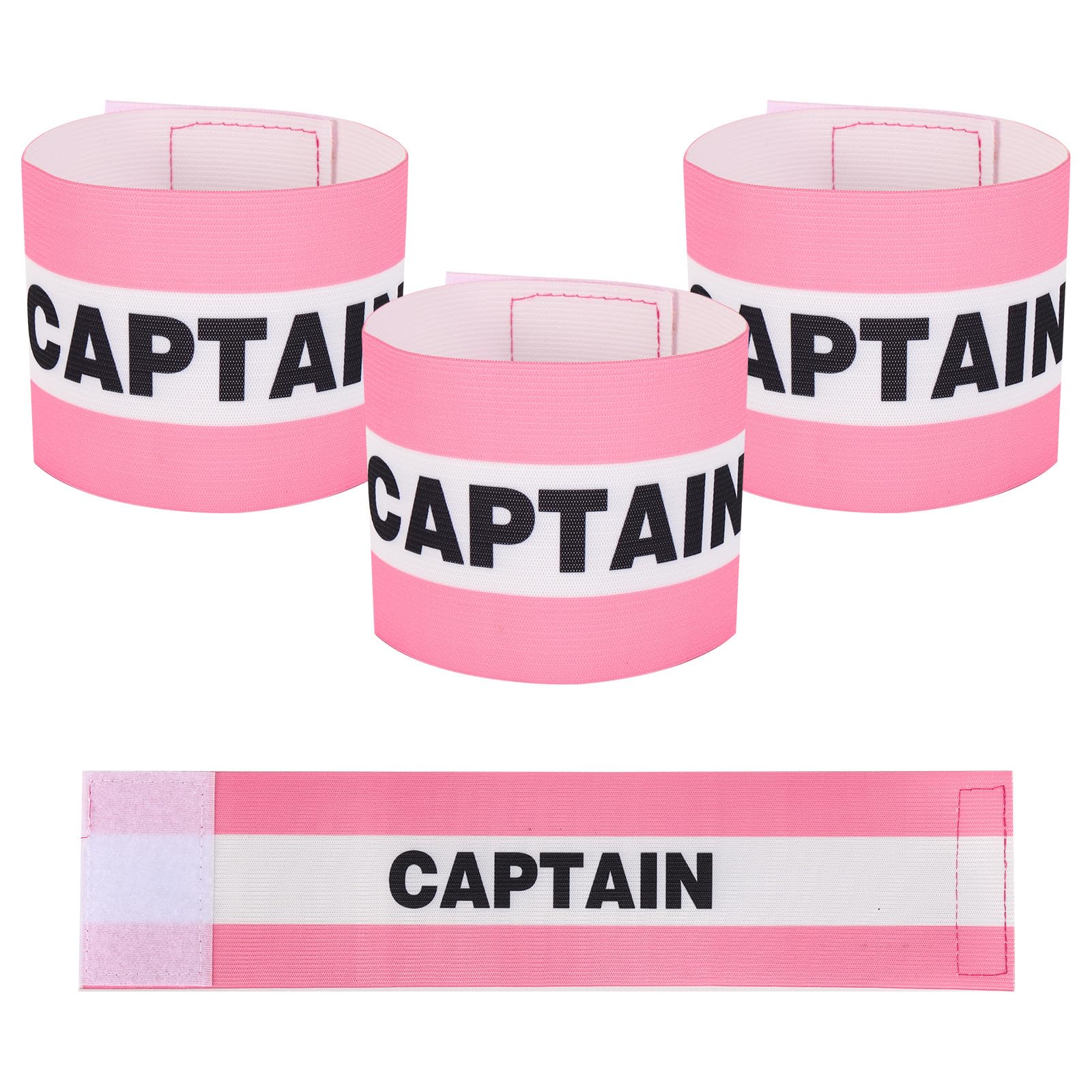 3pcs Captain Armbands Soccer, Adjustable Leader Football Arm Bands Breathable Soccer Captain Armband Sport Accessory(Pink)
