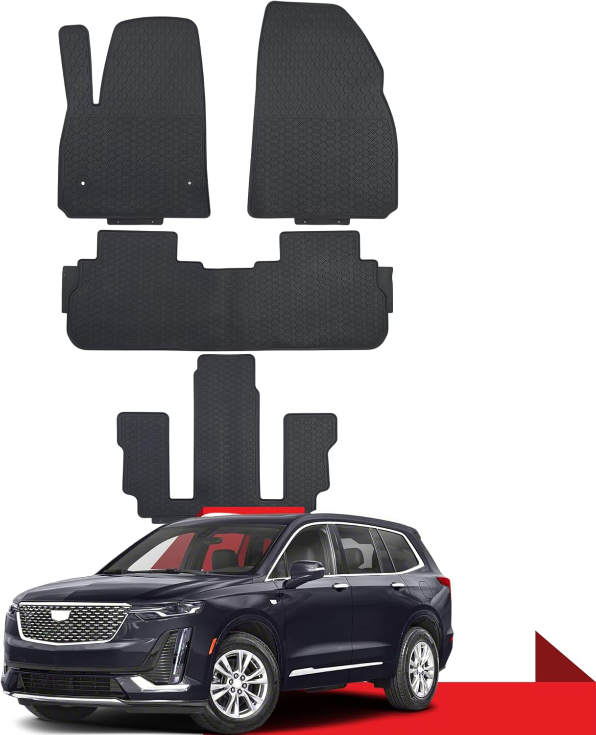 Floor mats for CADILLAC XT6 3Row 20202024 All Weather