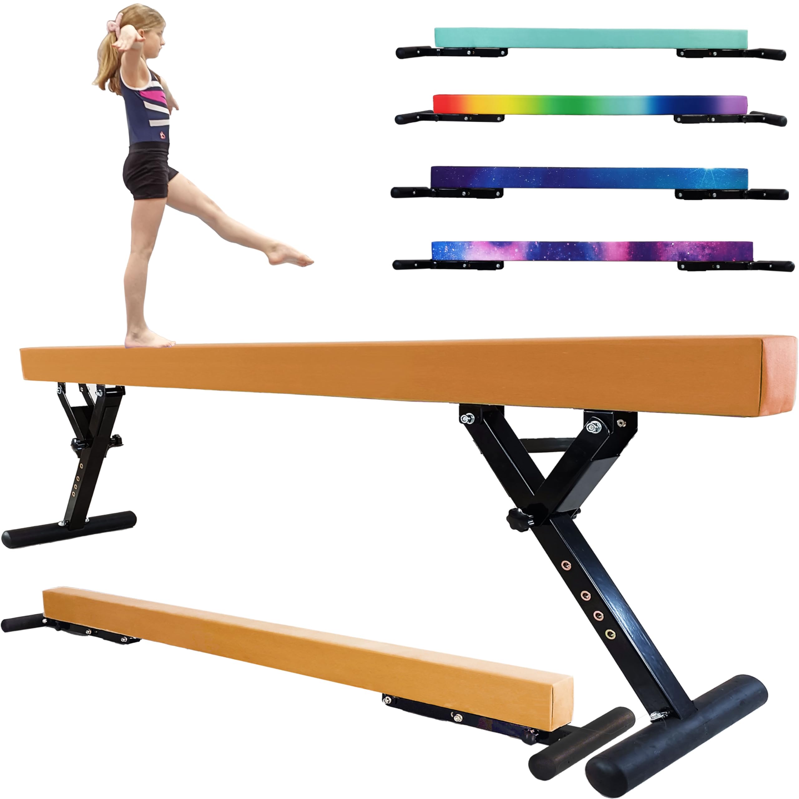 Adjustable balane Beam for Kids - 8FT Gymnastics Beam - high and Low Floor Beam for All Gymnastic Levels-Professional Gymnastic Equipment for Home and Gym Center