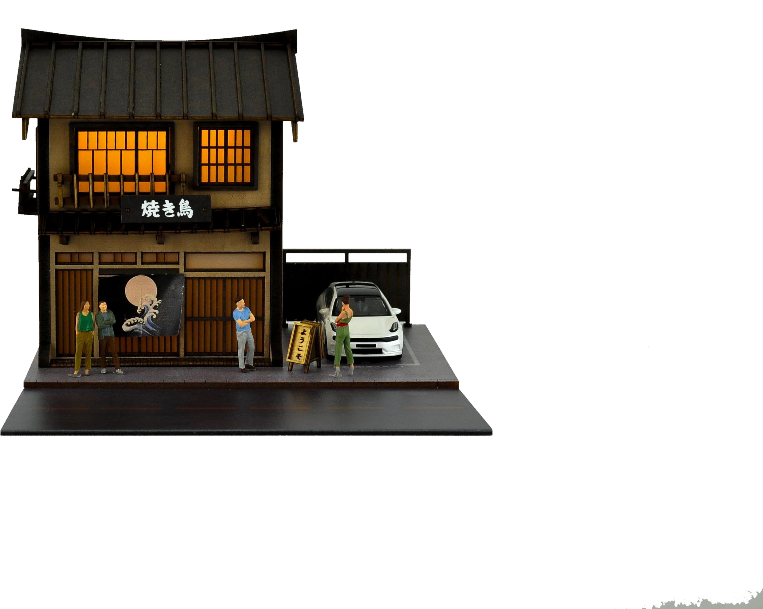 Amazon.co.jp: cxiuiui 1/64 焼き鳥店シーン模型 建物コレクション 建