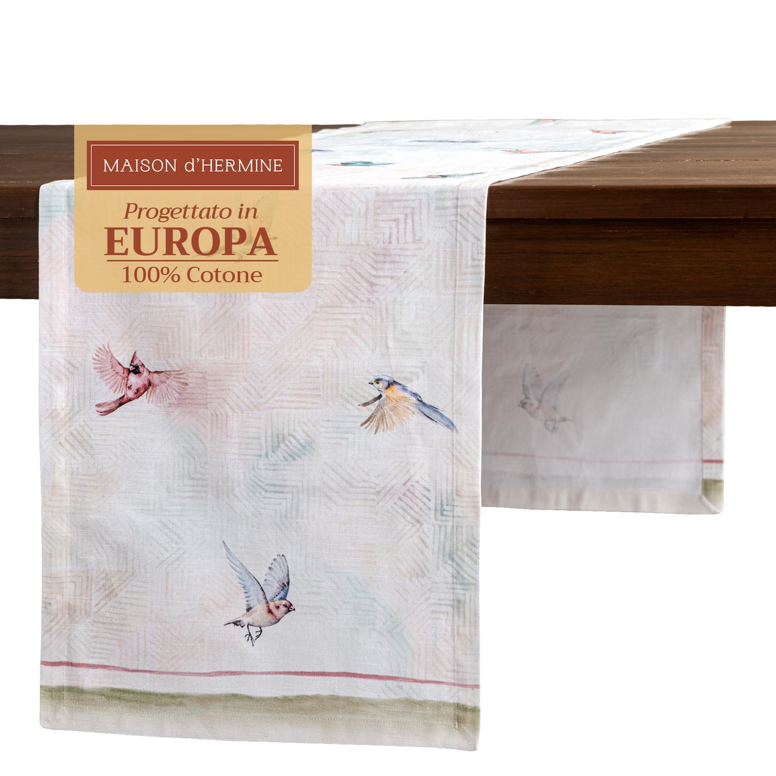 Maison d'Hermine Tischläufer, 100 % Baumwolle, einlagig, 150 cm lang, für Zuhause, Küche, Esszimmer, Party, Hochzeit, Brautparty, Muttertagsgeschenke (50 cm x 150 cm)