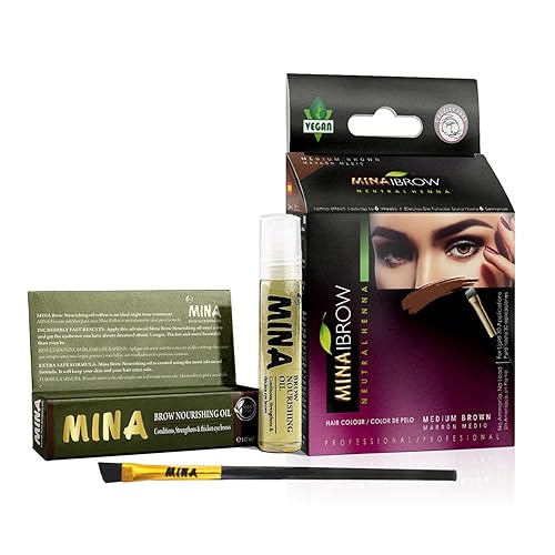 Miniatura 7 de MinaiBrow Kit de tinte negro  Polvo natural para colorear manchas con cepillo en ángulo dúo, a prueba de agua y manchas, tinte instantáneo para