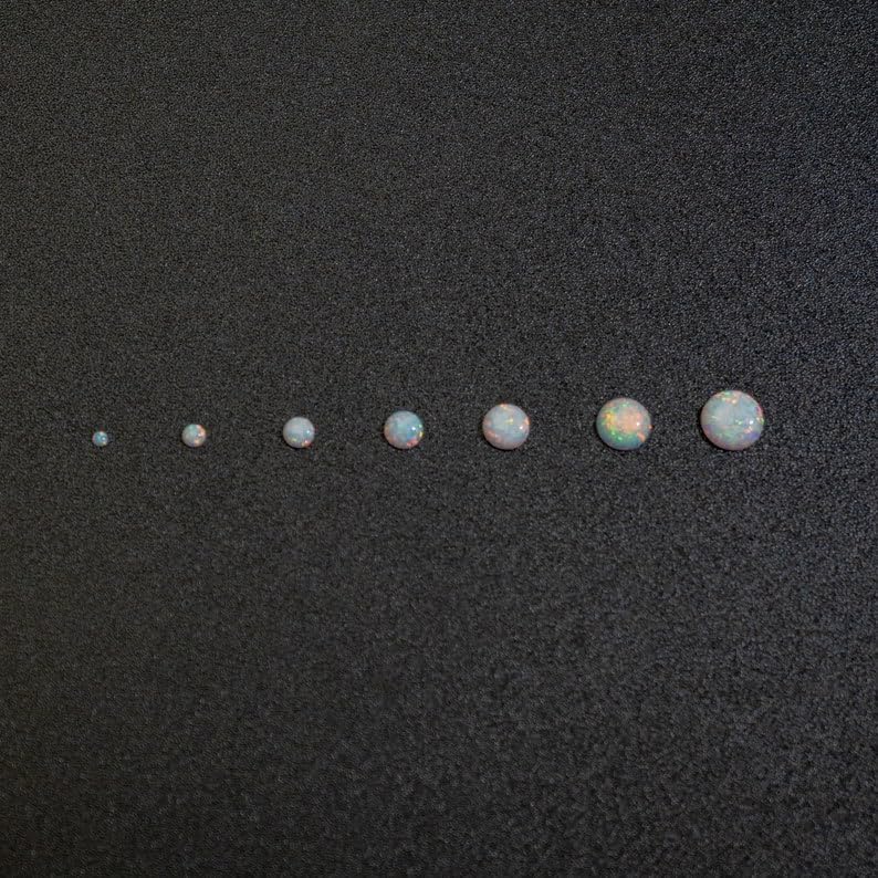 LKBEADS 5MM White Opal,1Pcs Cabochon AAA Quality White Opal,1Pcs ROUND Cabochon Ethiopian Opal Cabochon Natural welo opal multi fire opal loose Gemstone For Jewelry Making