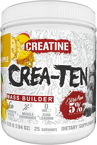 Vista 20 de 5% Nutrition CreaTEN Creatine Complex + Accelerators Creatina en polvo saborizada para ganancia muscular Máxima potencia, fuerza, resistencia