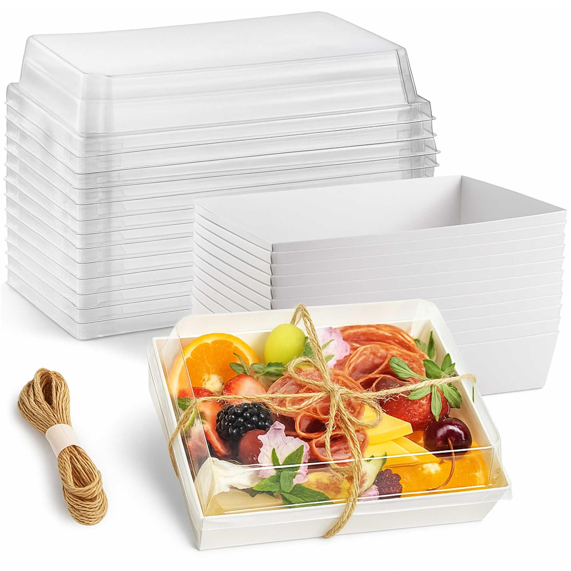 Leafiew 7x5 Charcuterie Box White 50 Pack