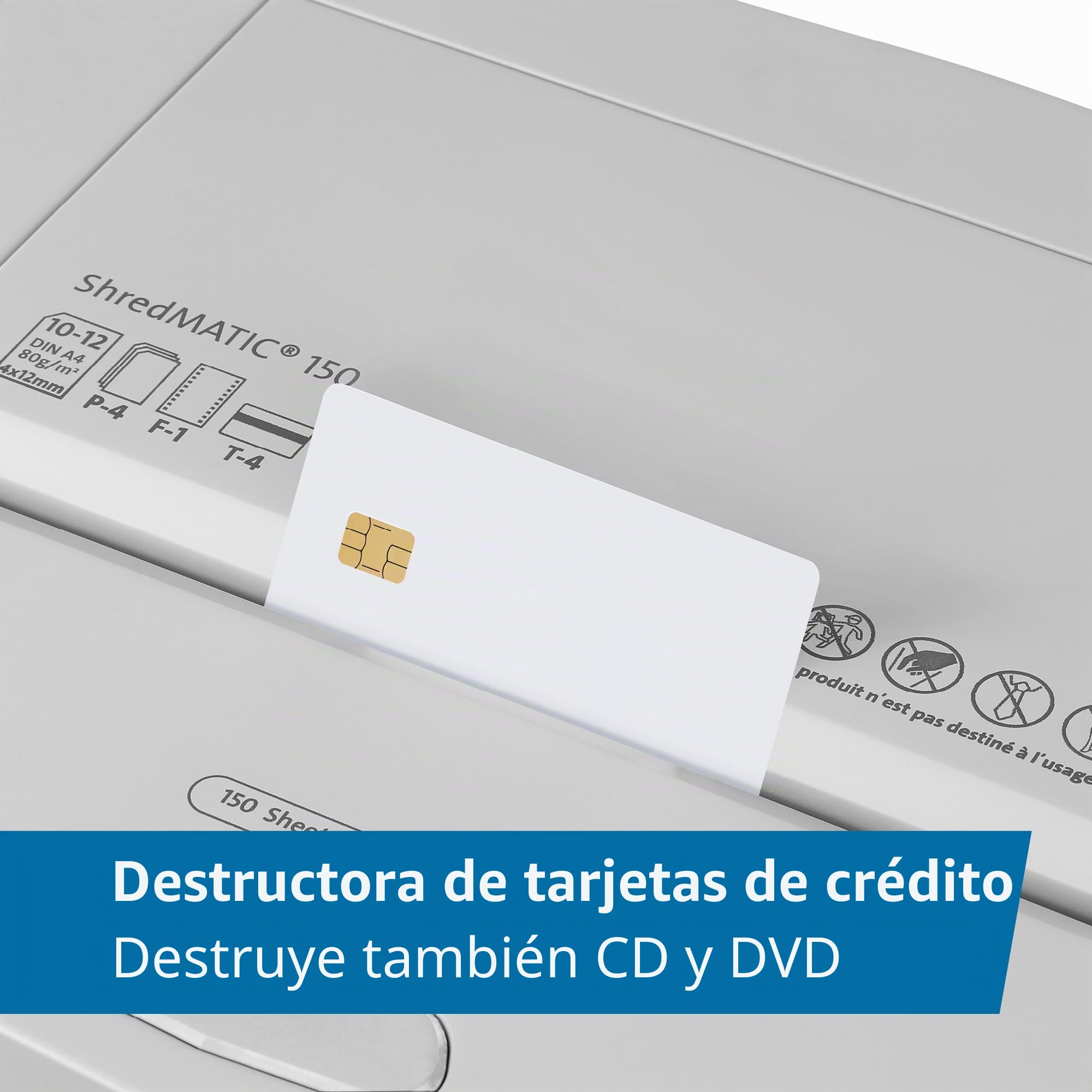 Dahle ShredMATIC 150 Destructeur Automatique (150 Feuilles, Fonctionnement sans Huile, Anti-bourrage, Coupe croisée, pour la Maison et au Bureau) 24L Blanc/Gris