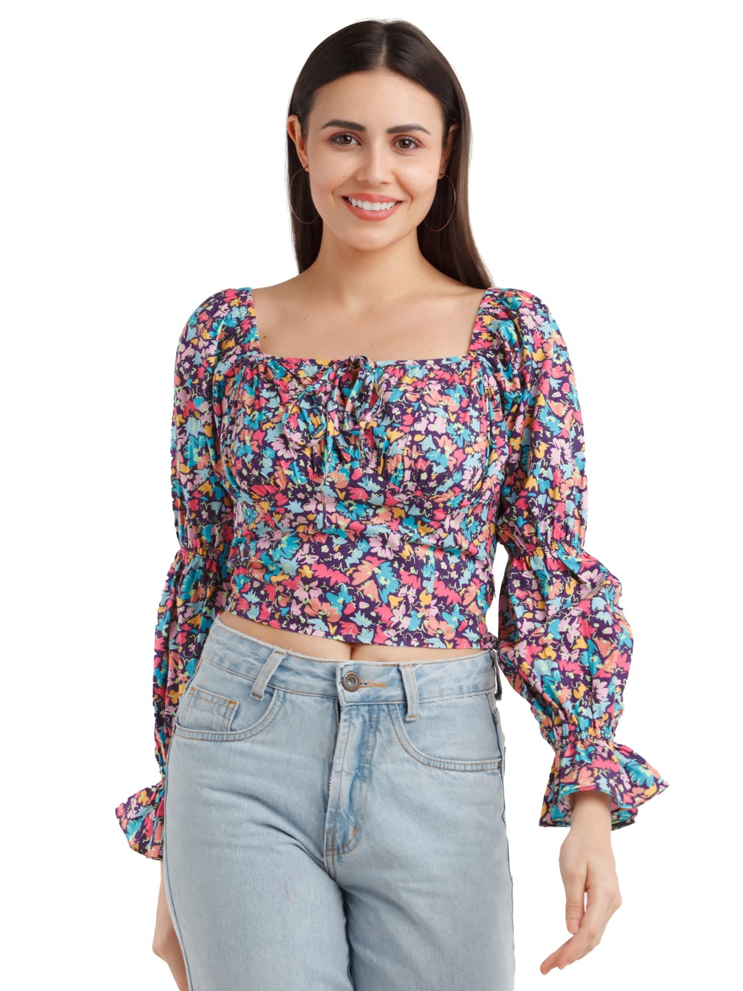 zink london Women's Multi-Colored Printed Corset Top-picture-32