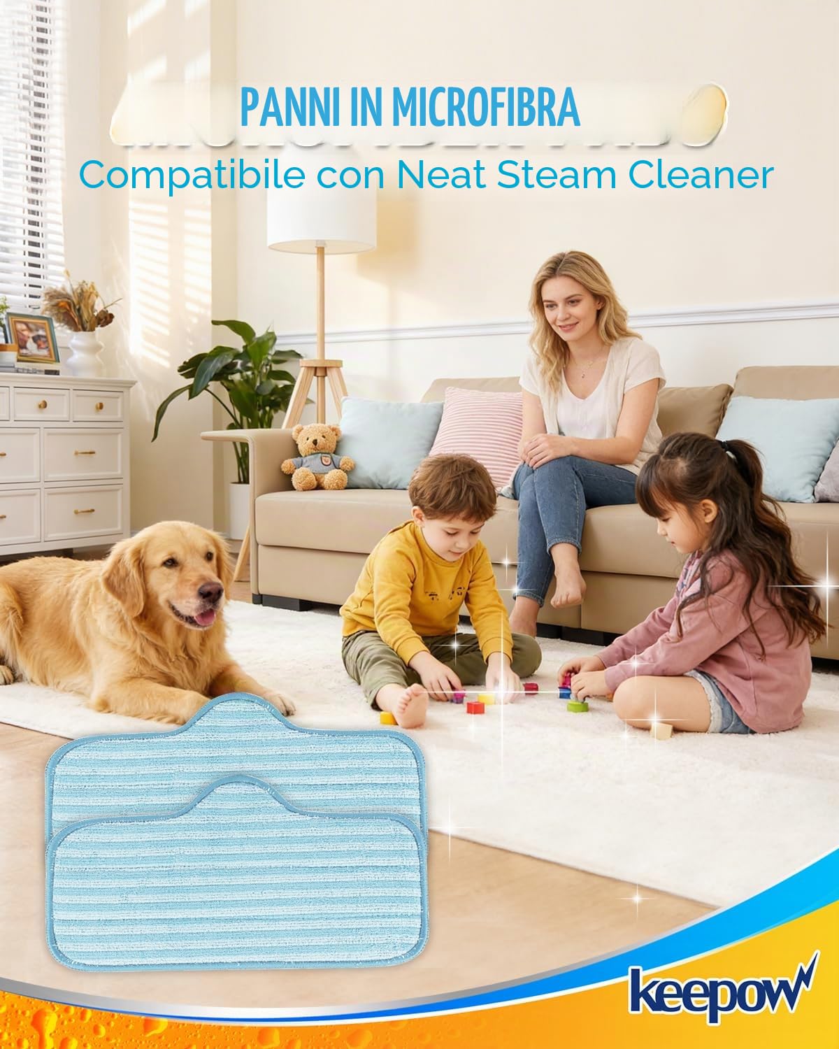 KEEPOW - Confezione da 6 cuscinetti in microfibra per pulizia, compatibili con Dupray Neat Steam Cleaner