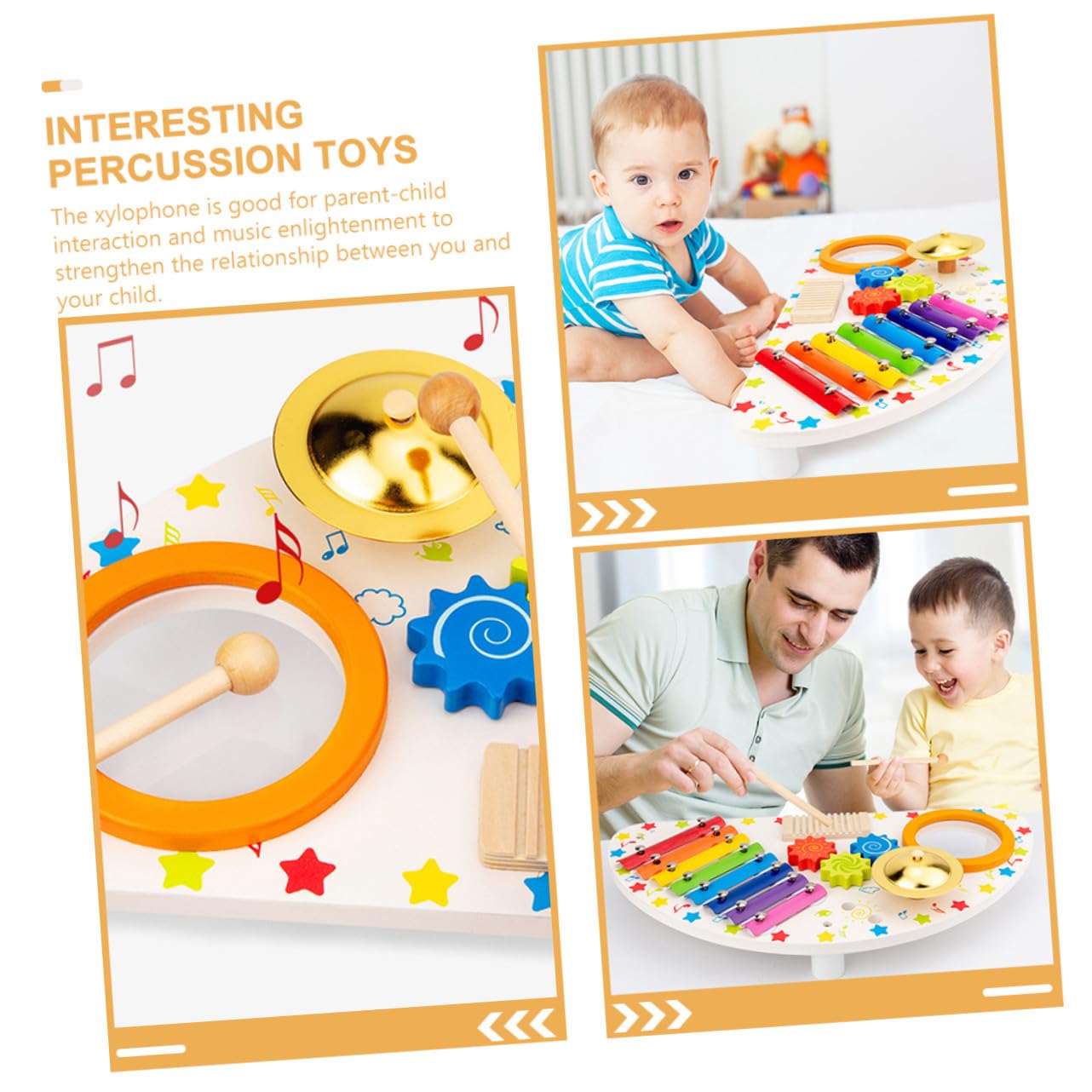 HANABASS Percussioni in Legno per Ragazzo Ragazza Strumento Musicale Xylophone Gioco Educativo per Sviluppo Ritmo e Socialità