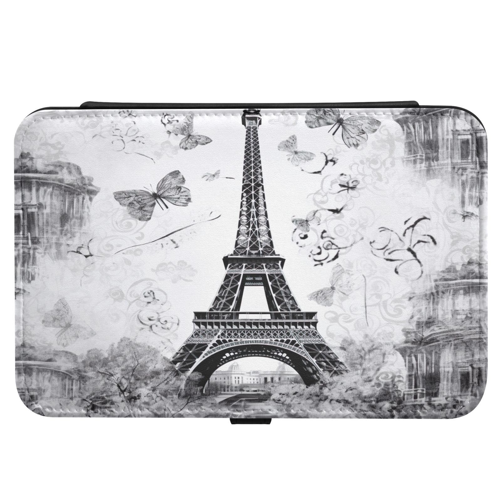 Haskirky Eiffel Tower Jewelry Box Portable PU Leather Travel Jewelry Organize for Women Jewelry Storage Display Holder for Ring, Necklace, Earring