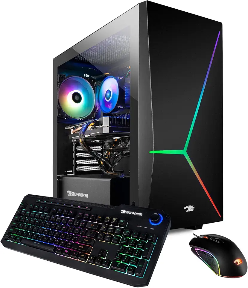 iBUYPOWER Computador Desktop Gaming PC 1000iV2 (Intel i7-10700F 2.9GHz, NVIDIA GeForce RTX 2060 6GB, 16GB DDR4 RAM, 480GB SSD, 2TB HDD, WiFi Ready, Windows 10 Home)