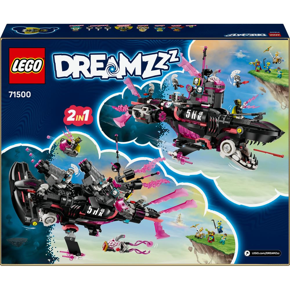 LEGO DREAMZzz Koszmarny Rekinokręt podwodny 71500 | rekinokręt podwodny, zabawka akcji, prezent dla chłopca i dziewczynki 9+, przygoda fantasy, 1413 elementów