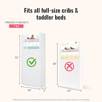 Dream On Me Breathable Orthopedic Extra Firm Crib & Toddler Mattress, Blue/White