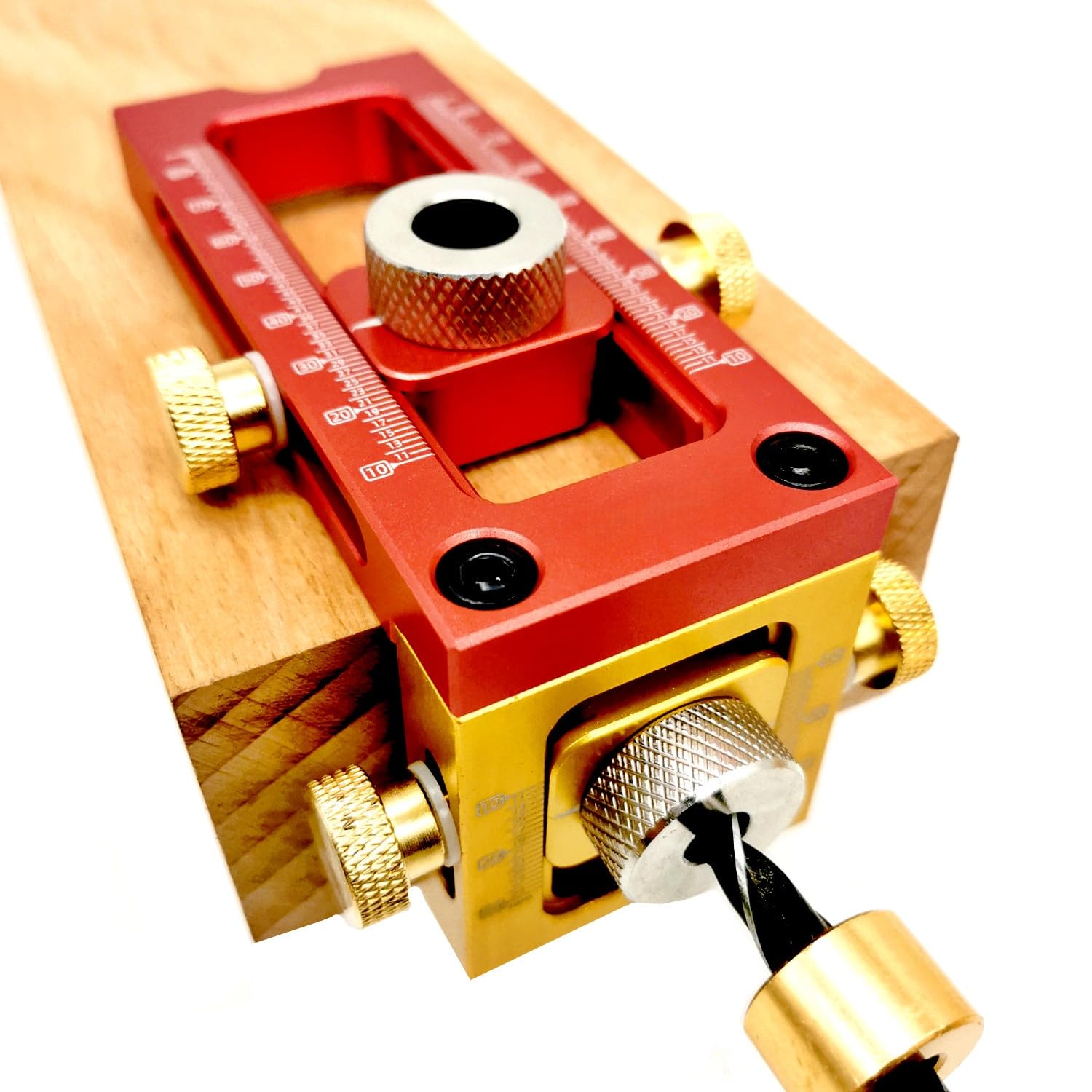 VIDOO śruba Jig 2 w 1 Stop Aluminium Regulowana Prowadnica Wiertarska Pocket Hole Jig dla Szaf i łóżek-B