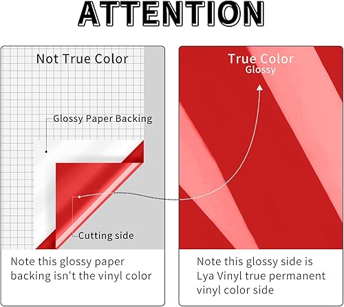 Miniatura 3 de Lya Vinyl Paquete de 12 vinilos permanentes de color rojo brillante, hojas de vinilo autoadhesivas de 12 x 12 pulgadas para calcomanías de